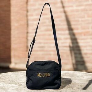 Moschino 💯% Look a Like Crossbody Black Canvas Leather Bag